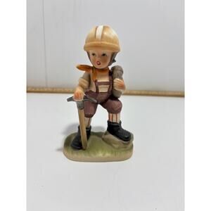 Vintage Hand-Painted Arnart Saxony Ceramic Boy Mountaineer Figurine